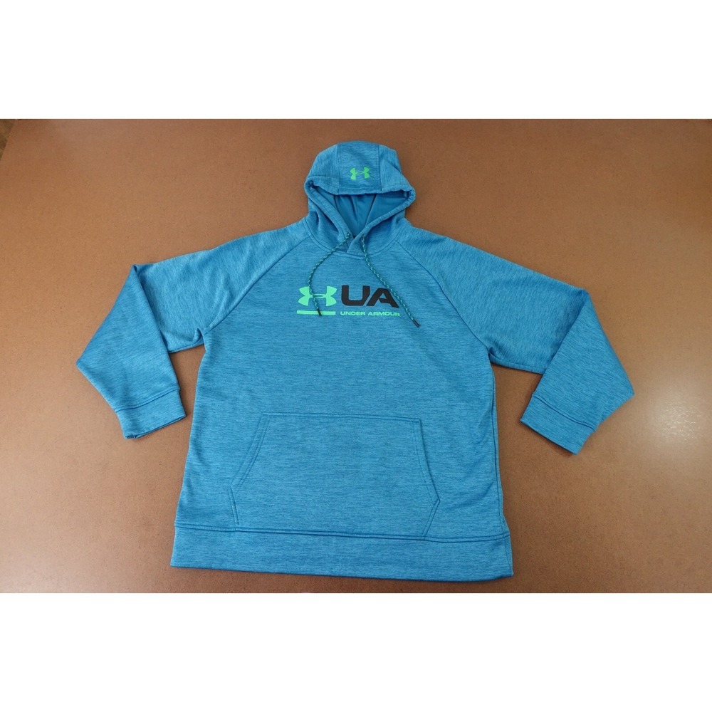 Under Armour ColdGear Men's Large Loose Blue Fleece Pocketed Pullover Hoodie